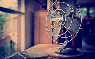 silver desk fan HD wallpaper